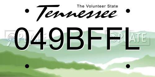 049BFFL Tennessee License Plate