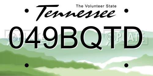 049BQTD Tennessee License Plate