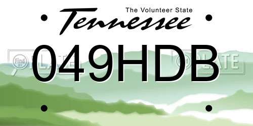 049HDB Tennessee License Plate