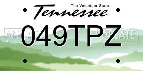 049TPZ Tennessee License Plate