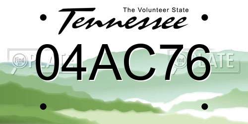 04AC76 Tennessee License Plate