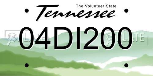 04DI200 Tennessee License Plate