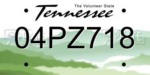 04PZ718 Tennessee License Plate