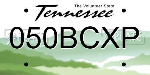 050BCXP Tennessee License Plate