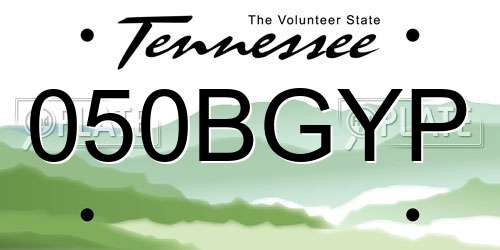 050BGYP Tennessee License Plate