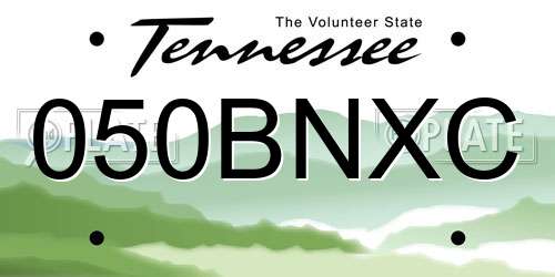 050BNXC Tennessee License Plate
