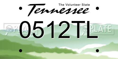 0512TL Tennessee License Plate
