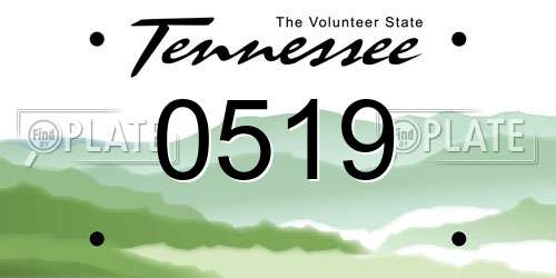 0519 Tennessee License Plate