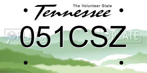 051CSZ Tennessee License Plate