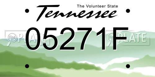 05271F Tennessee License Plate