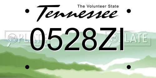 0528ZI Tennessee License Plate
