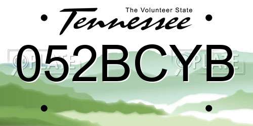 052BCYB Tennessee License Plate
