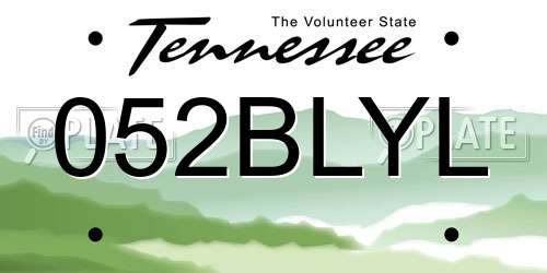 052BLYL Tennessee License Plate