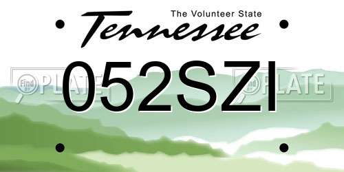 052SZI Tennessee License Plate