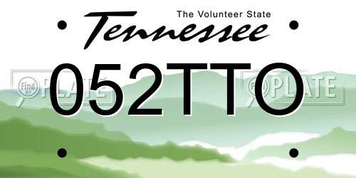 052TTO Tennessee License Plate