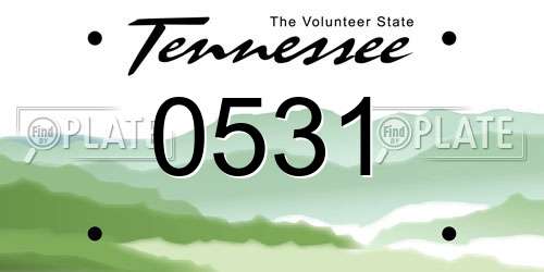 0531 Tennessee License Plate