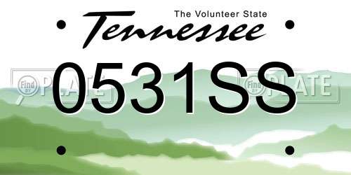 0531SS Tennessee License Plate