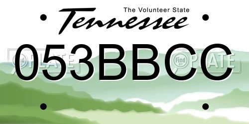 053BBCC Tennessee License Plate