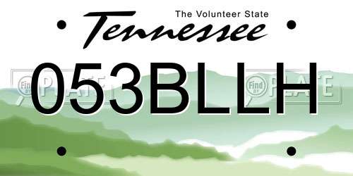 053BLLH Tennessee License Plate