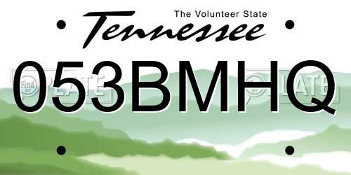 053BMHQ Tennessee License Plate