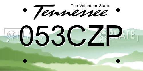 053CZP Tennessee License Plate