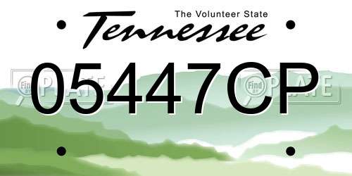 05447CP Tennessee License Plate