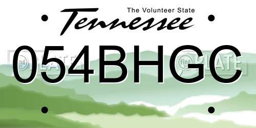 054BHGC Tennessee License Plate