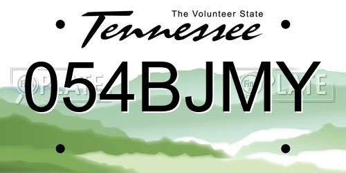 054BJMY Tennessee License Plate