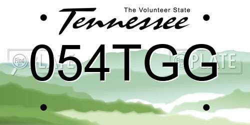 054TGG Tennessee License Plate