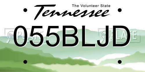 055BLJD Tennessee License Plate