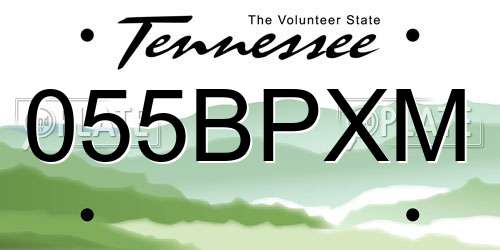 055BPXM Tennessee License Plate