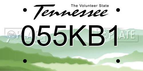 055KB1 Tennessee License Plate