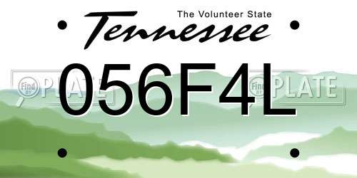056F4L Tennessee License Plate