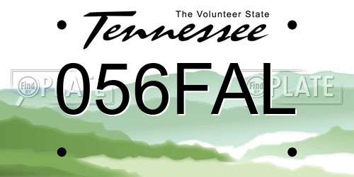 056FAL Tennessee License Plate