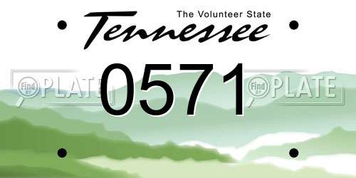 0571 Tennessee License Plate