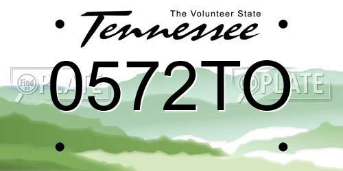 0572TO Tennessee License Plate
