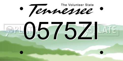 0575ZI Tennessee License Plate