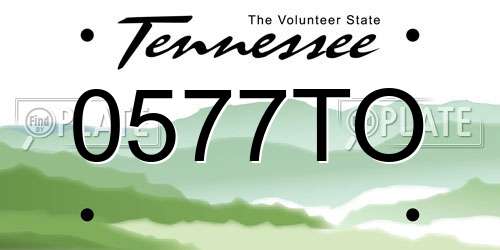 0577TO Tennessee License Plate