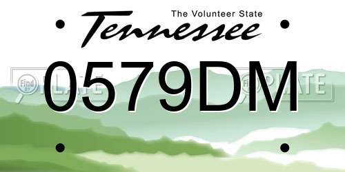 0579DM Tennessee License Plate