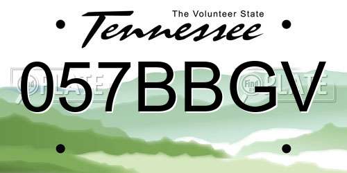 057BBGV Tennessee License Plate