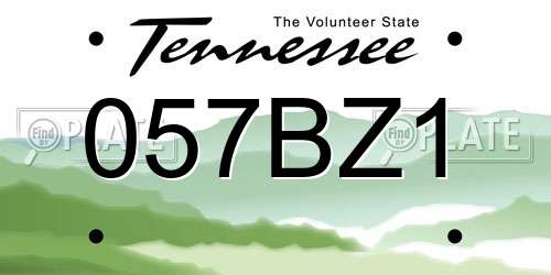 057BZ1 Tennessee License Plate