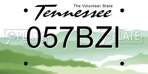 057BZI Tennessee License Plate