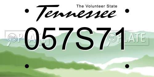 057S71 Tennessee License Plate