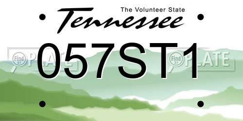 057ST1 Tennessee License Plate