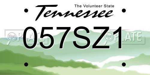 057SZ1 Tennessee License Plate