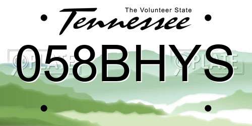 058BHYS Tennessee License Plate