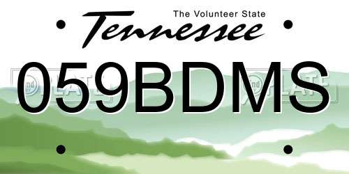 059BDMS Tennessee License Plate
