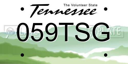 059TSG Tennessee License Plate