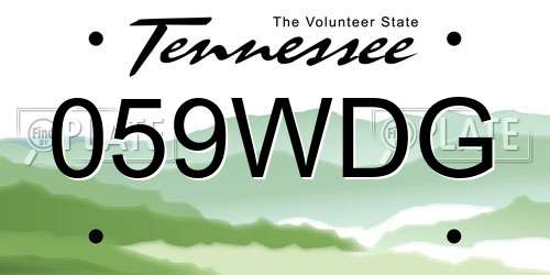 059WDG Tennessee License Plate