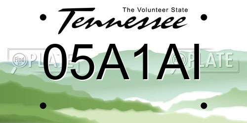 05A1AI Tennessee License Plate